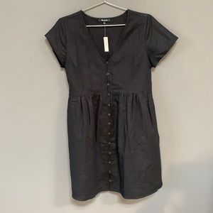 Madewell Linen Alexandra Button front mini dress